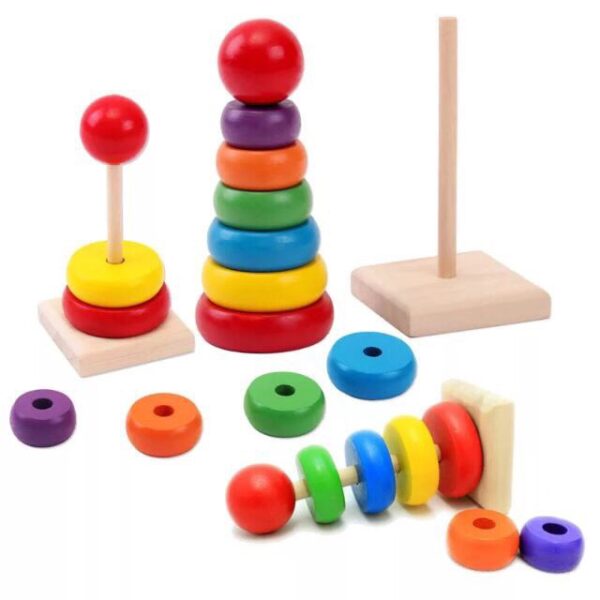 ĐỒ CHƠI GỖ THÁP CẦU VỒNG 7 MÀU - Hình ảnh 5