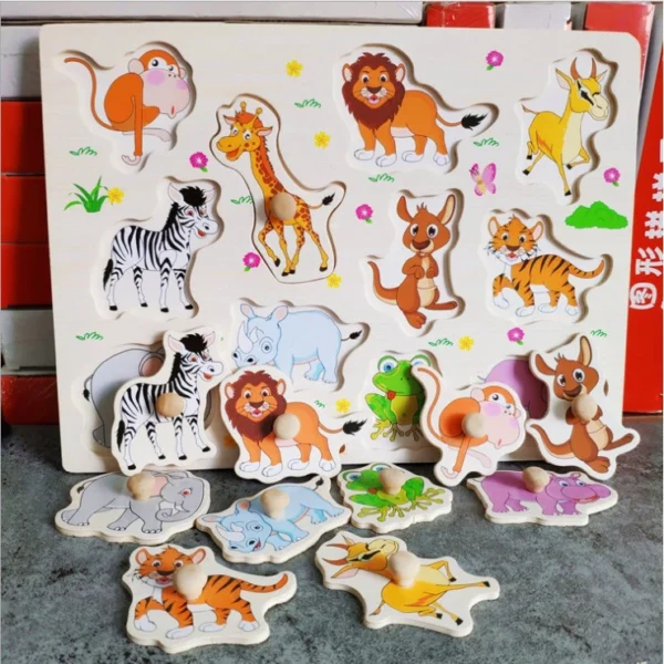 BẢNG GHÉP HÌNH NÚM GỖ NHIỀU CHỦ ĐỀ CHO BÉ - Hình ảnh 5