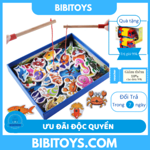 BỘ ĐỒ CHƠI CÂU CÁ SINH VẬT BIỂN NAM CHÂM BẰNG GỖ 15 CHI TIẾT CÓ HỘP ĐỰNG