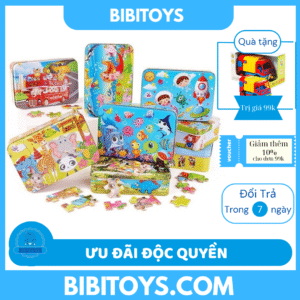 ĐỒ CHƠI TRANH GHÉP HÌNH 60 MẢNH HỘP SẮT CHO BÉ