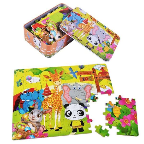 ĐỒ CHƠI TRANH GHÉP HÌNH 60 MẢNH HỘP SẮT CHO BÉ - Hình ảnh 2