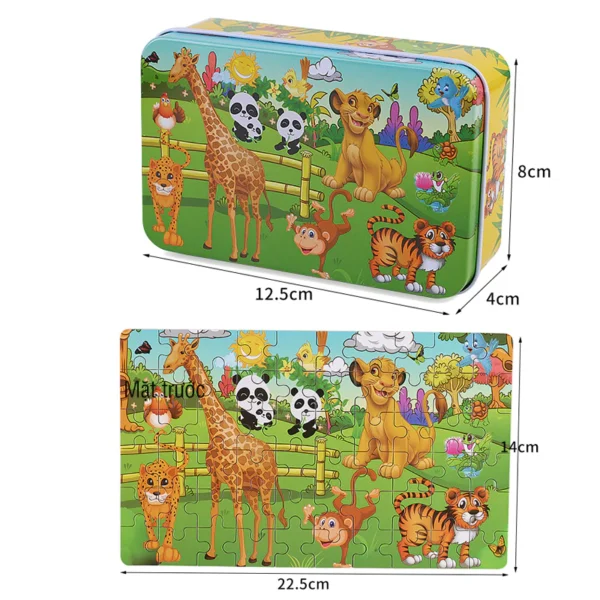ĐỒ CHƠI TRANH GHÉP HÌNH 60 MẢNH HỘP SẮT CHO BÉ - Hình ảnh 5